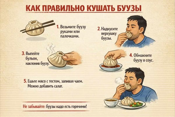 Как правильно кушать буузы