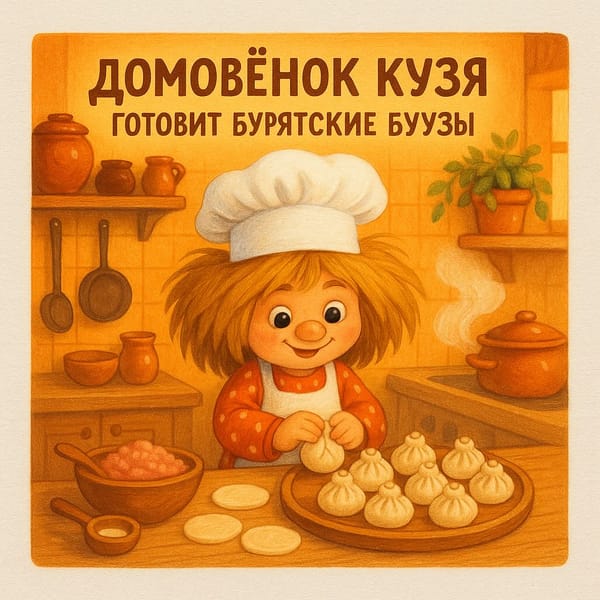 Домовенок Кузя готовит буузы!