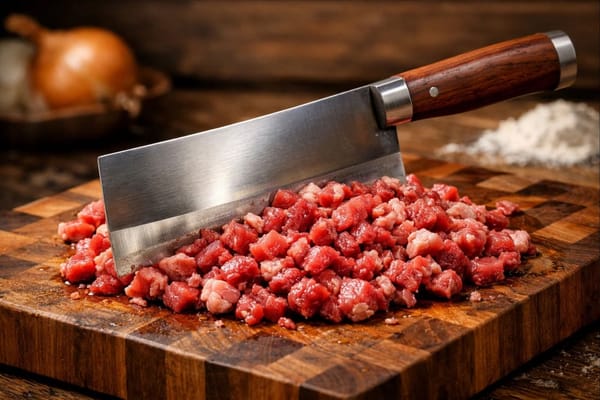 Как выбрать нож для рубки мяса на буузы, секрет сочной начинки